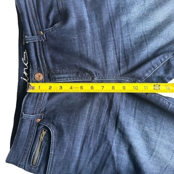 INC International Concepts Regular Fit Dark Wash Denim Bermuda Jean Shorts Sz 12 - Picture 7 of 9